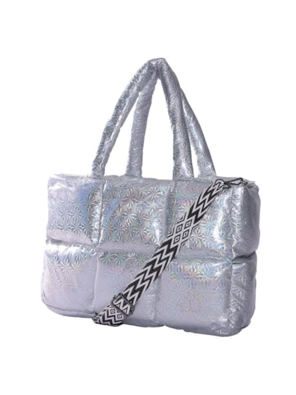 Puffer Tote Bag Shoulder Bag Lightweight Down Cotton Quilted Large Capacity